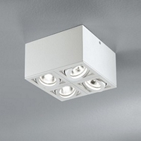 D360 , lamp BOX 4 plafond armatuur, quad, grijs 4x35W/GU10