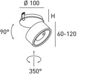 DLS-EGGER,D683,CLIPPO EP LED-plafond armatuur, zwart, goud ring 1x14W LED 32° 2700K excl. Driver 500mA CRI>90