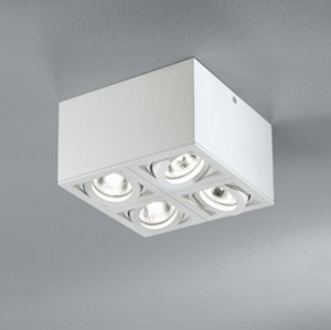 DLS-EGGER,D370,lamp BOX 4 plafond armatuur, quad, wit 4x35W/GU10