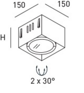 DLS-EGGER,D451,NO FRAME 150 ingebouwde downlamp, enkel, wit 1x100W/G53 excl. transformer