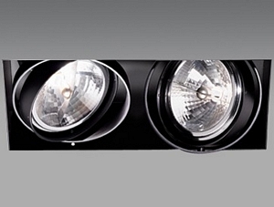 DLS-EGGER,D456,NO FRAME 150 DUO  ingebouwde downlamp, dubbel, zwart 2x100W/G53 excl. transformer