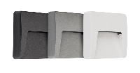 3390061 , SIBO 3W 280Lm square, cover black, white, grey inclusief IP65