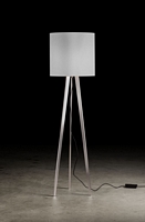 2633-2-79 , Floor lamp Brushed Aluminium, 2x E27, without shade, with cord operated dimmer (Halogen  + LED) max. 2x 53 W