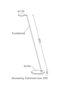 HOLTKOET,9659-1-79,LED Floor lamp PLANO S Brushed Aluminium,    CRI>90