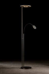HOLTKOET,9908-2-625,LED Torchiere NOVA FLEX Platinum / Black, with two push button dimmer, 6000 + 2000 Lumen, 2700 Kelvin, CRI>90 inkl. 2x LED