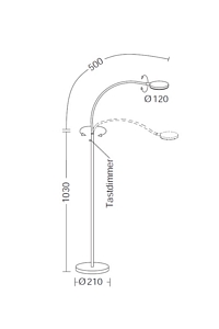 HOLTKOET,9920-1-795,LED Floor lamp FLEX S Brushed Aluminium / Black,    CRI>90