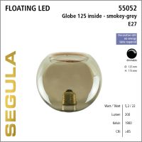 SG-55052 , LED Floating Globe 125 inside smokey grey