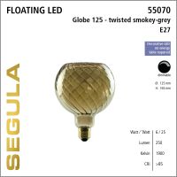 SG-55070 , LED Floating Globe 125 twisted smokey grey