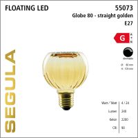 SG-55073 , LED Floating Globe 80 straight golden