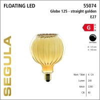 SG-55074 , LED Floating Globe 125 straight golden