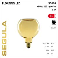 SG-55076 , LED Floating Globe 125 golden