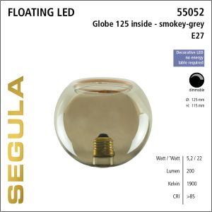 SEGULA,SG-55052,LED Floating Globe 125 inside smokey grey