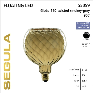 SEGULA,SG-55059,LED Floating Globe 150 twisted smokey grey