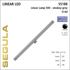 SEGULA,SG-55188,LED Linear Lamp S14d 500mm smokey grey