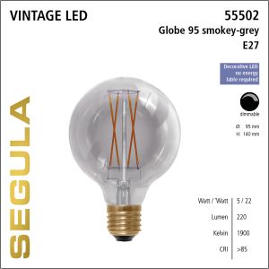 Segula,SG-55502,LED Globe 95 smokey grey