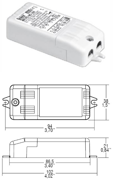 TCI,127046,Micro Jolly MD 700 LED driver. 700mA, 3-10W dimbaar, 102x38x21mm